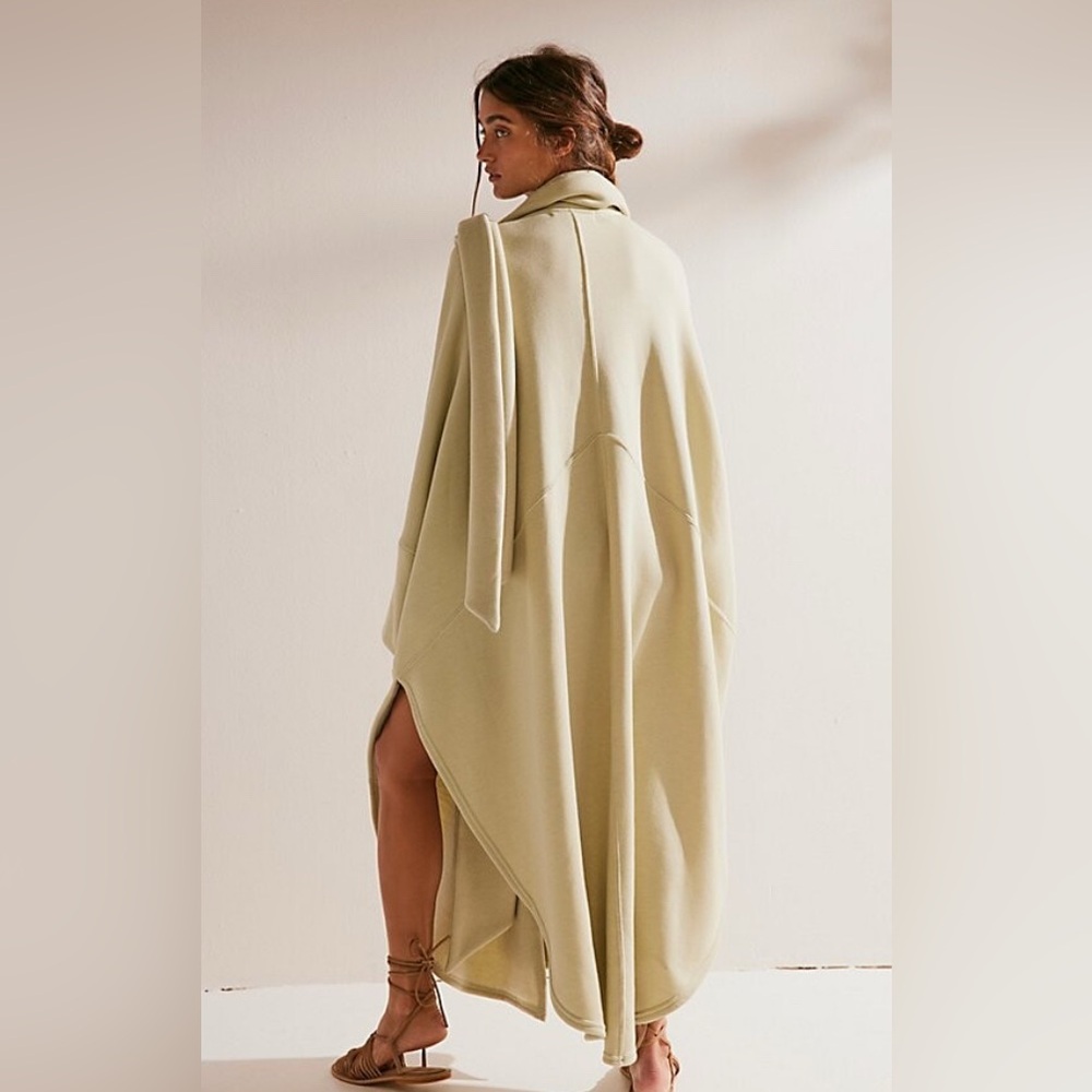 Free People Oversized very light Sage Green color  Draped Poncho Cardigan - Picture 3 of 5